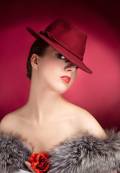 Portrait of sensuality stylish woman in red hat